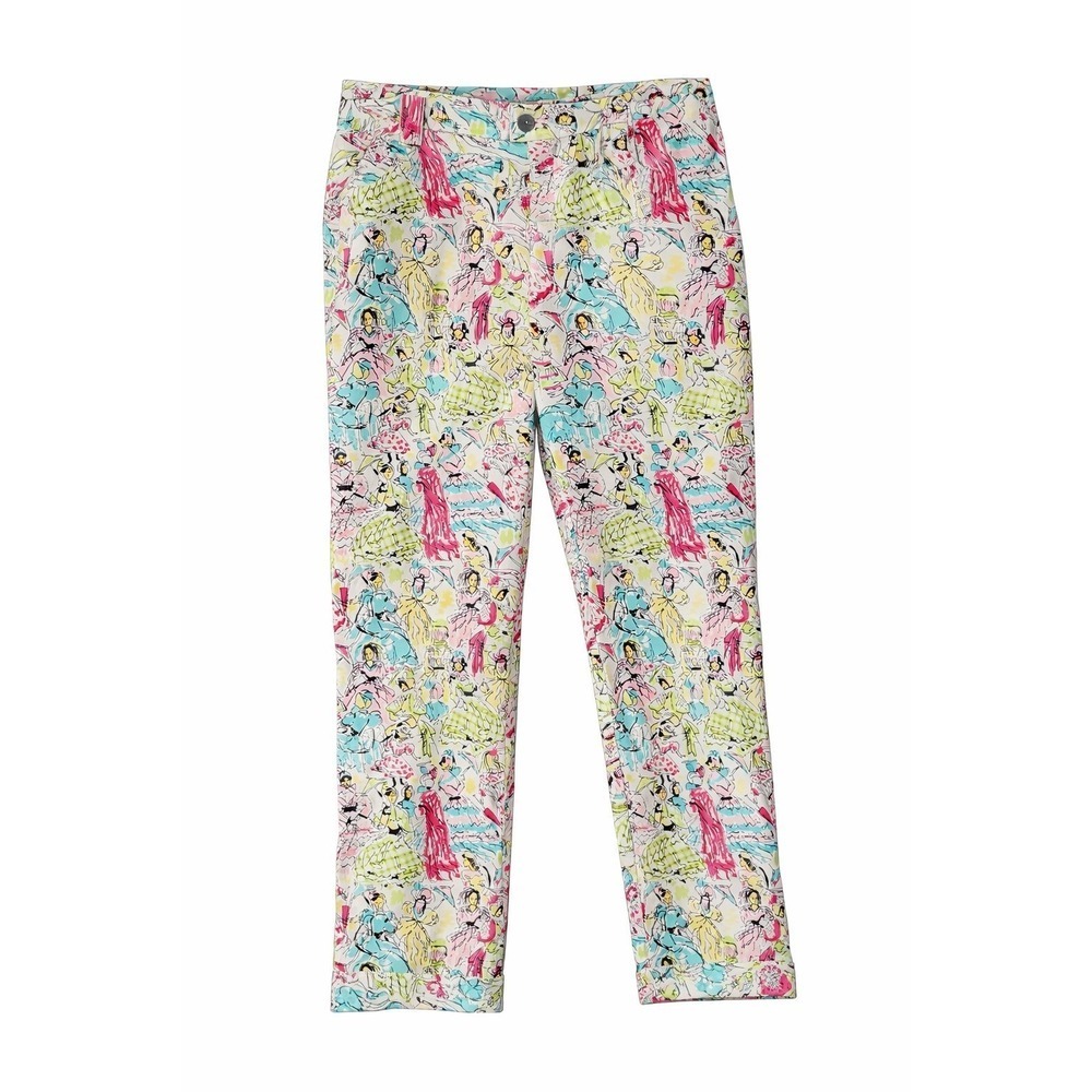 Jade Melody Tam Pants Size 8 Crystal Embellished Art Print Maximalist Statement